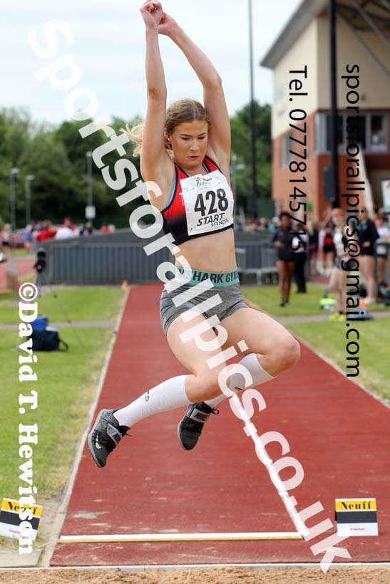 Womens under-20s long jump, 2021 Northern Senior and Under-20s Champs., Leigh. Photo: David T. Hewitson/Sports for All Pics